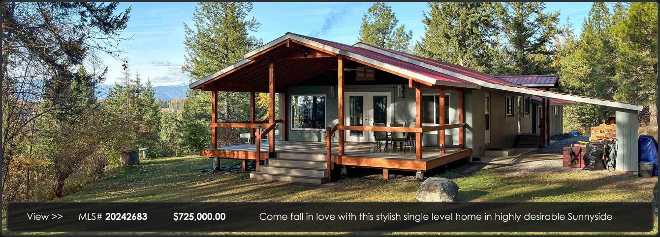 Come fall in love with this stylish single level home in highly desirable Sunnyside with heavenly views of Schweitzer